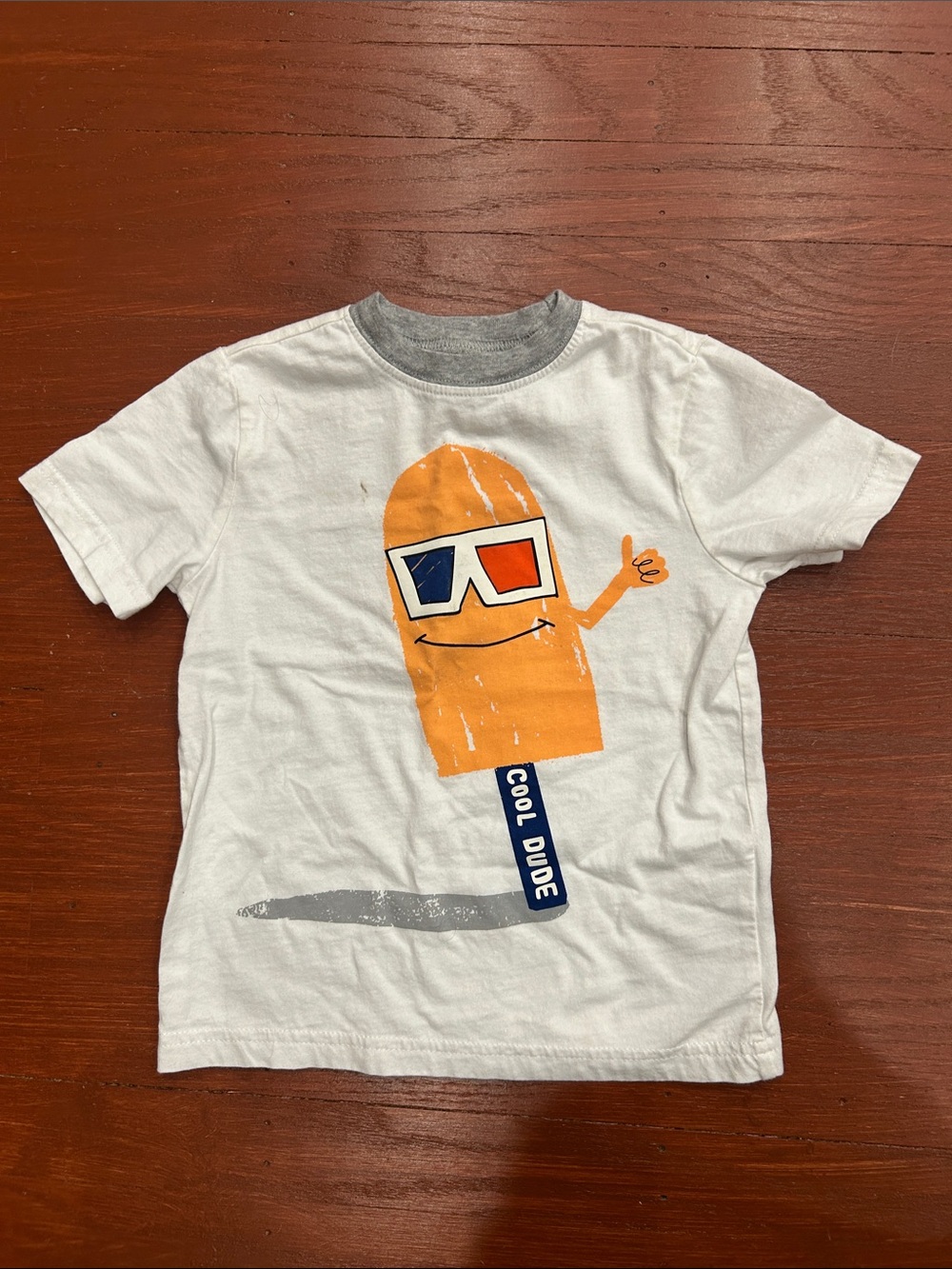 Gymboree White Tee with Orange Popsicle Graphic